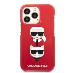 Karl Lagerfeld TPE Karl and Choupette Heads Case suojakotelo iPhone 13 Pro Red hinta ja tiedot | Karl Lagerfeld Matkapuhelimet ja tarvikkeet | hobbyhall.fi