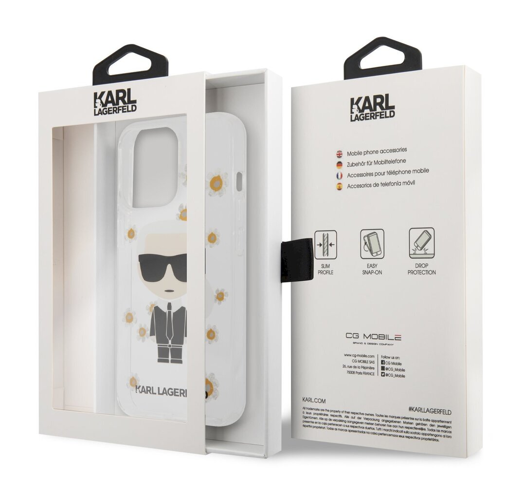 Karl Lagerfeld Ikonik Flower Case iPhone 13 Pro läpinäkyvä hinta ja tiedot | Puhelimen kuoret ja kotelot | hobbyhall.fi