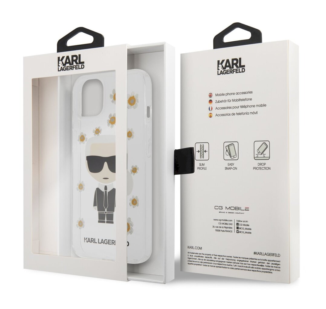 Karl Lagerfeld Ikonik Flower Case suojakuori iPhone 13 mini läpinäkyvä hinta ja tiedot | Puhelimen kuoret ja kotelot | hobbyhall.fi