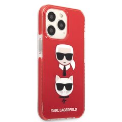 Karl Lagerfeld TPE Karl and Choupette Heads Case suojakotelo iPhone 13 Pro Max Red hinta ja tiedot | Puhelimen kuoret ja kotelot | hobbyhall.fi
