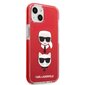 Karl Lagerfeld TPE Karl and Choupette Heads Case suojakotelo iPhone 13 mini Red hinta ja tiedot | Puhelimen kuoret ja kotelot | hobbyhall.fi