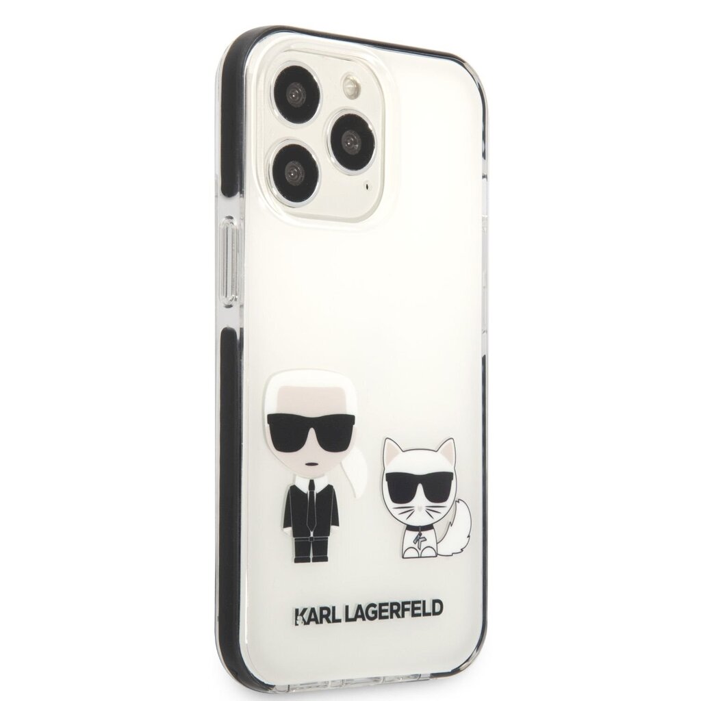 Karl Lagerfeld TPE Karl and Choupette Case suojakotelo iPhone 13 Pro Max Valkoinen hinta ja tiedot | Puhelimen kuoret ja kotelot | hobbyhall.fi