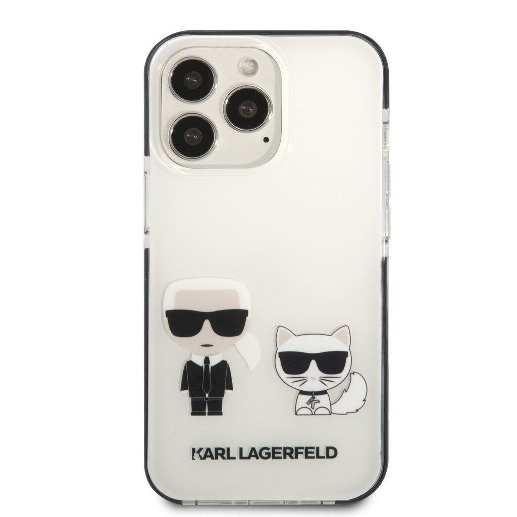 Karl Lagerfeld TPE Karl and Choupette Case suojakotelo iPhone 13 Pro White hinta ja tiedot | Puhelimen kuoret ja kotelot | hobbyhall.fi