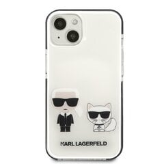 Karl Lagerfeld TPE Karl and Choupette Case suojakotelo iPhonelle 13 Valkoinen hinta ja tiedot | Puhelimen kuoret ja kotelot | hobbyhall.fi
