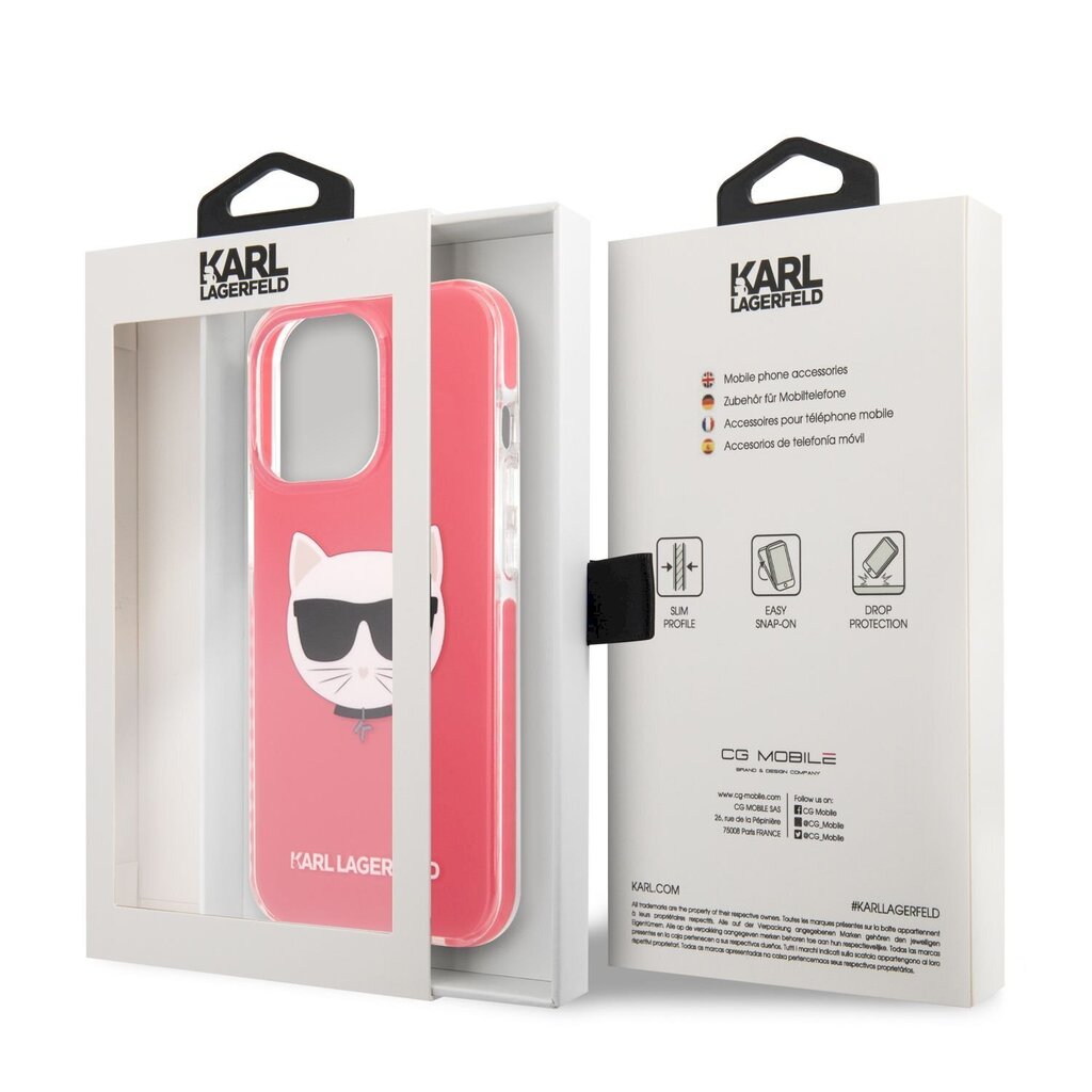 Karl Lagerfeld TPE Choupette Head Case suojakotelo iPhone 13 Pro Max Fuksia hinta ja tiedot | Puhelimen kuoret ja kotelot | hobbyhall.fi