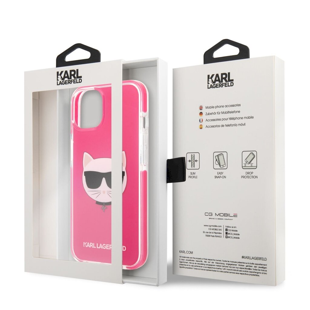 Karl Lagerfeld TPE Choupette Head Case suojakotelo iPhone 13 Fuchsia hinta ja tiedot | Puhelimen kuoret ja kotelot | hobbyhall.fi