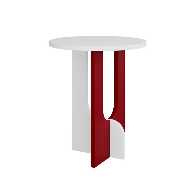 Sivupöytä Decortie Luna, valkoinen/punainen hinta 