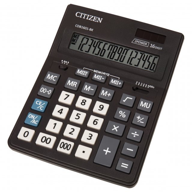 Laskin Citizen CDB1601-BK hinta ja tiedot | Toimistotarvikkeet | hobbyhall.fi