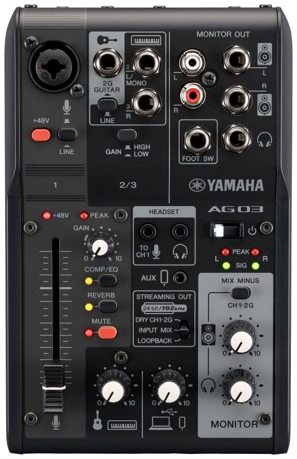 Kaukosäädin Yamaha AG-03 MKII, musta hinta ja tiedot | Soittimien lisätarvikkeet | hobbyhall.fi