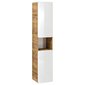 Kylpyhuonekaappi Hakano Arcade, 35x170 cm, valkoinen/ruskea hinta ja tiedot | Kylpyhuonekaapit | hobbyhall.fi