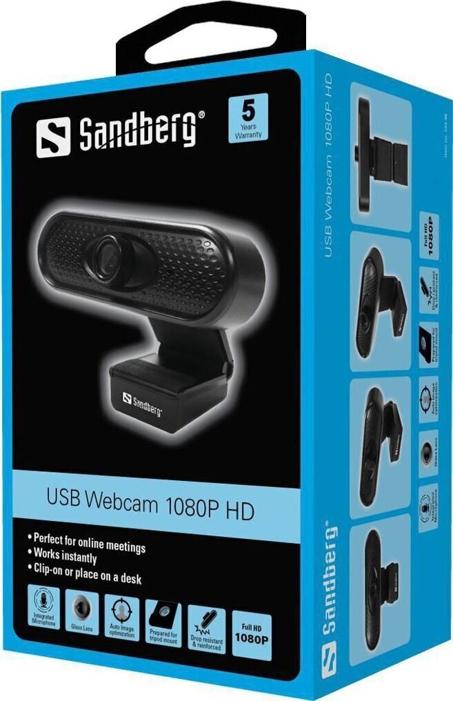 Sandberg USB 1080P HD hinta ja tiedot | Web-kamerat | hobbyhall.fi
