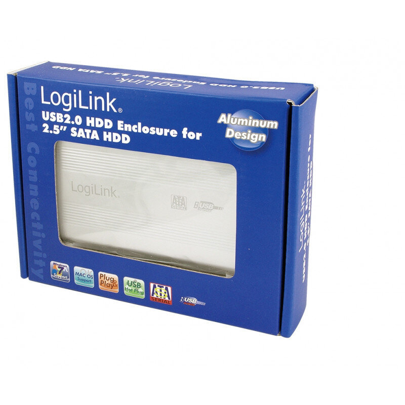 Ulkoinen kiintolevy LogiLink UA0041A kotelo 2,5 tuuman S-ATA HDD USB 2.0 hinta ja tiedot | Ulkoiset kovalevyt | hobbyhall.fi
