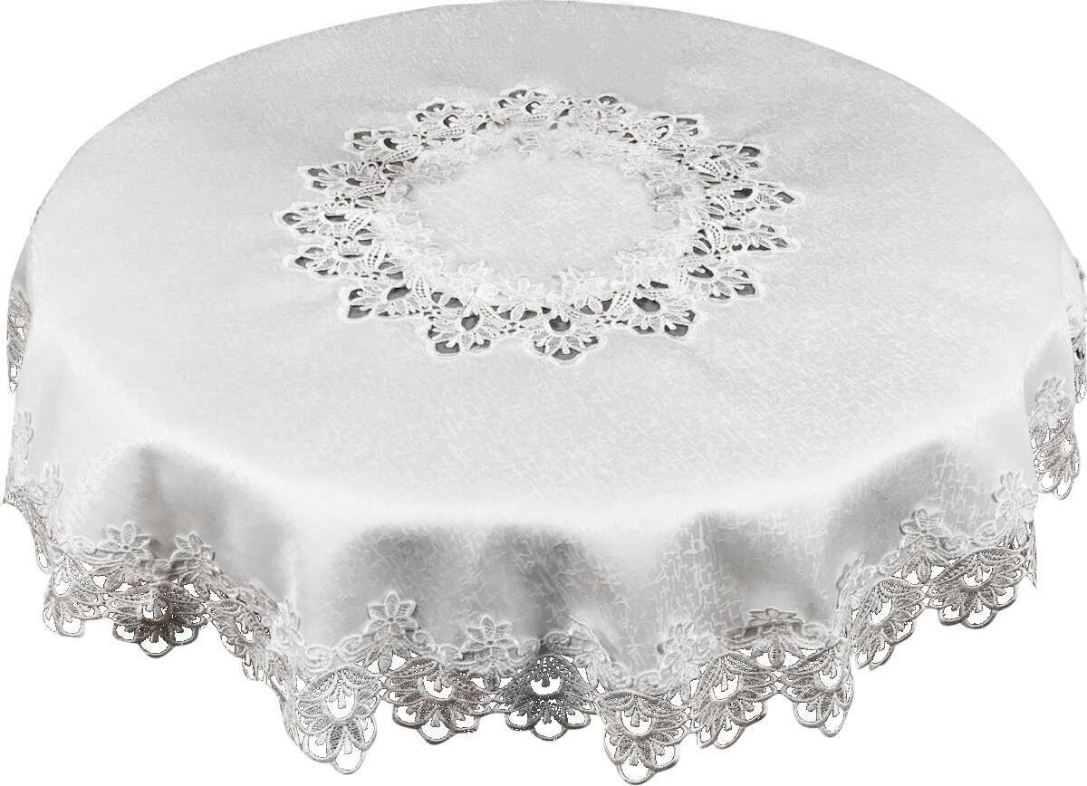 G01 - 01 : Pyöreän muotoinen sekä tahrankestävä pöytäliina. Väri : valkoinen. Mitat: 85 cm. hinta ja tiedot | Pöytäliinat, tabletit ja lautasliinat | hobbyhall.fi