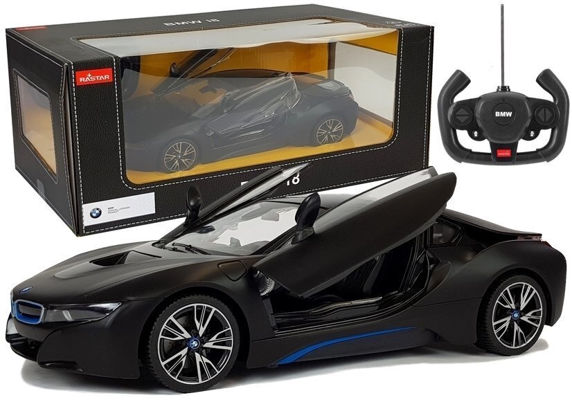 Kauko-ohjattava BMW i8 1:14 - Automaattisilla ovilla. hinta ja tiedot | Poikien lelut | hobbyhall.fi