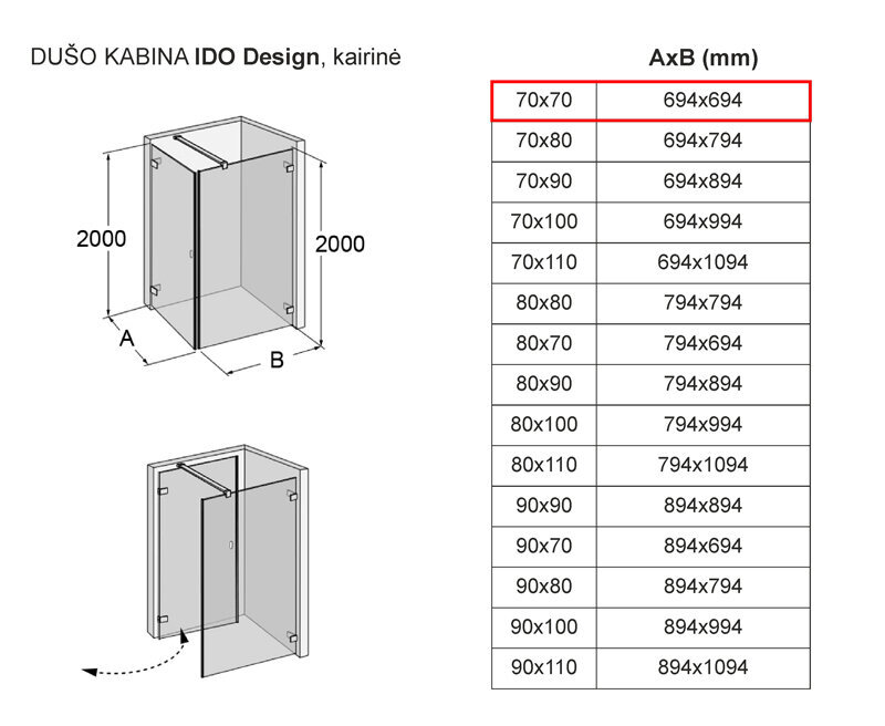 IDO Design - Suihkukaappi. hinta ja tiedot | Suihkukaapit ja suihkunurkat | hobbyhall.fi