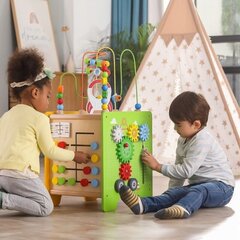 Viga - suuri puinen toimintakuutio lapsille. hinta ja tiedot | Vauvan lelut | hobbyhall.fi