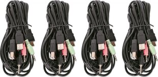 Manhattan HDMI / USB KVM, 4x1 kaksoisnäytölle, 4K * 30 Hz. hinta ja tiedot | Manhattan Tietokoneet ja pelaaminen | hobbyhall.fi