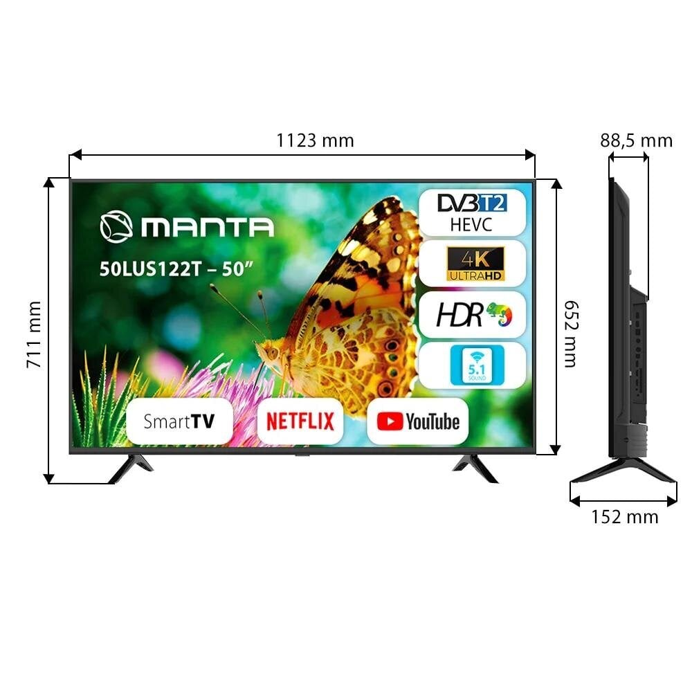 Manta 50" Ultra HD televisio 50LUS122T hinta ja tiedot | Televisiot | hobbyhall.fi