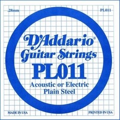 Akustisen kitaran kielet D'Adario PL011 .011 hinta ja tiedot | D'Addario Soittimet | hobbyhall.fi
