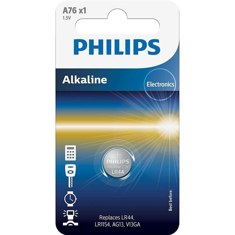 Philips A76 1.5 V Alkaline (LR44 / LR1154) hinta ja tiedot | Paristot | hobbyhall.fi