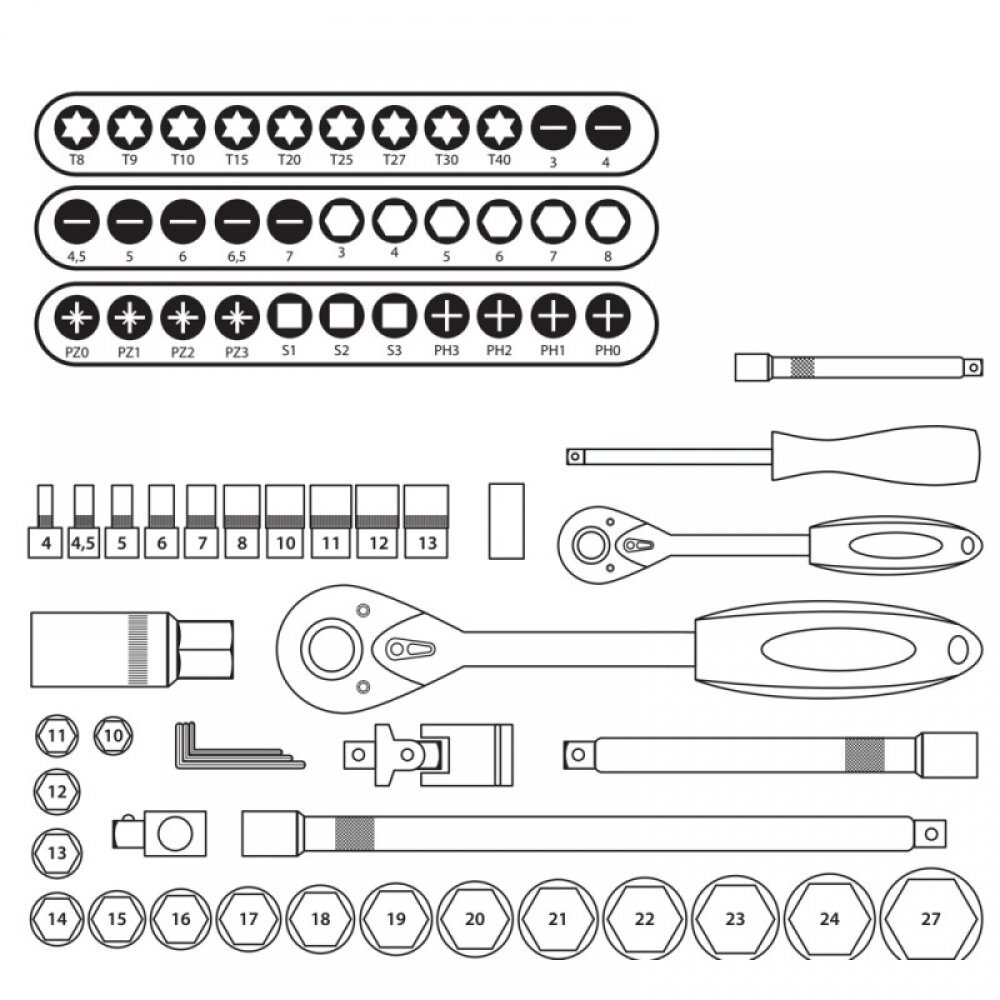 Pääsarja Dedra 17K072 hinta ja tiedot | Käsityökalut | hobbyhall.fi