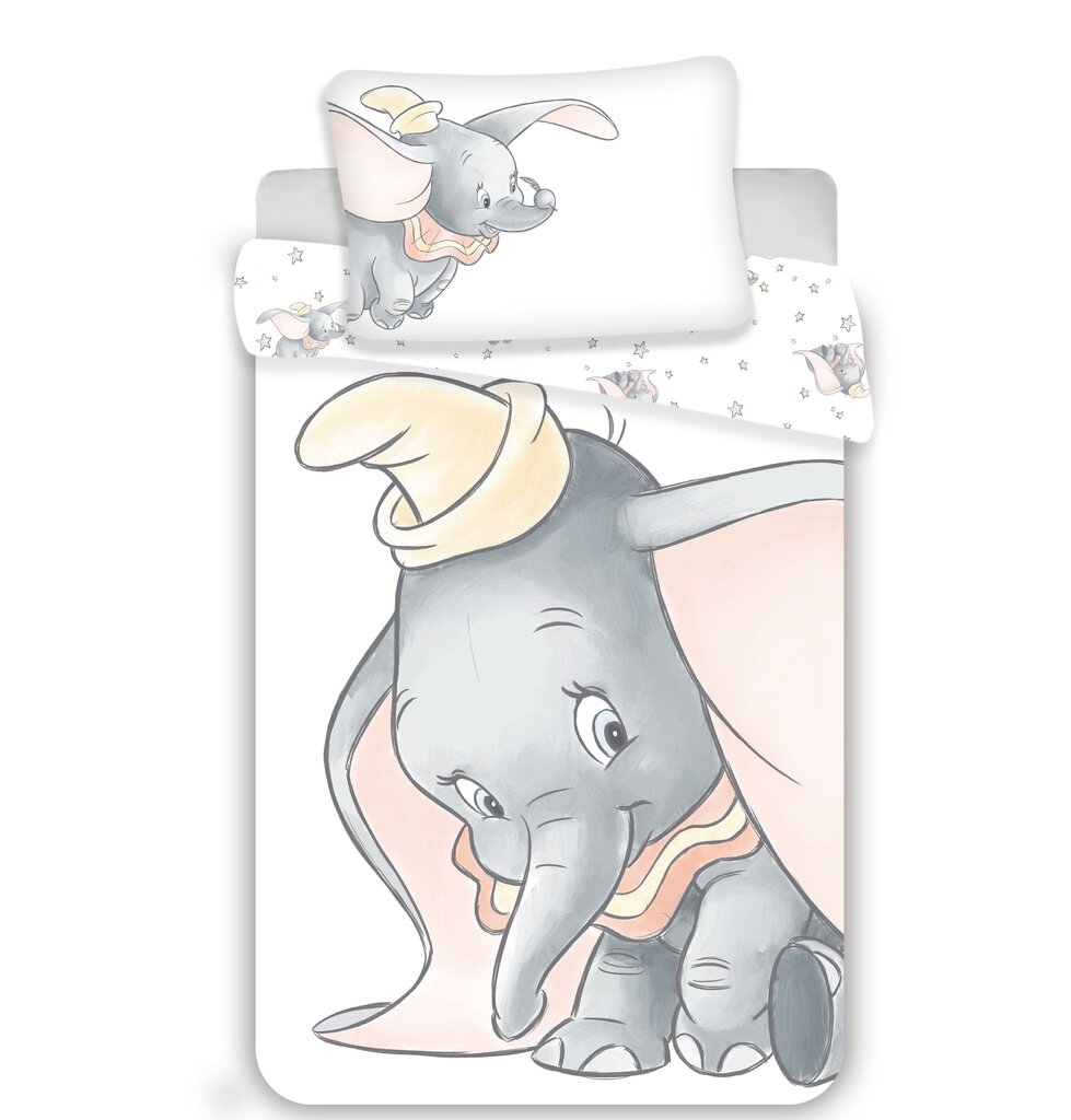 Dumbo Grey -lasten pussilakanasetti, 100 x 135 + tyynyliina 40 x 60 cm hinta ja tiedot | Vuodevaatteet lapsille | hobbyhall.fi