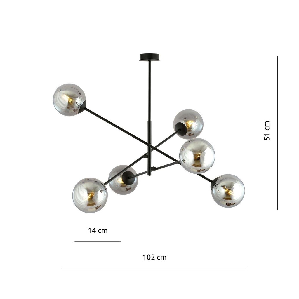 Emibig valaisin Linear 6 musta/grafiitti. hinta ja tiedot | Riippuvalaisimet | hobbyhall.fi