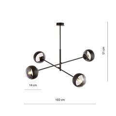 Emibig valaisin Linear 4 musta/raita. hinta ja tiedot | Riippuvalaisimet | hobbyhall.fi