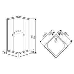 Suihkukaappi Kerra Olga SQ Black 90 hinta ja tiedot | Kerra Kodin remontointi | hobbyhall.fi