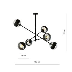 Emibig valaisin Linear 6 musta/raita. hinta ja tiedot | Riippuvalaisimet | hobbyhall.fi