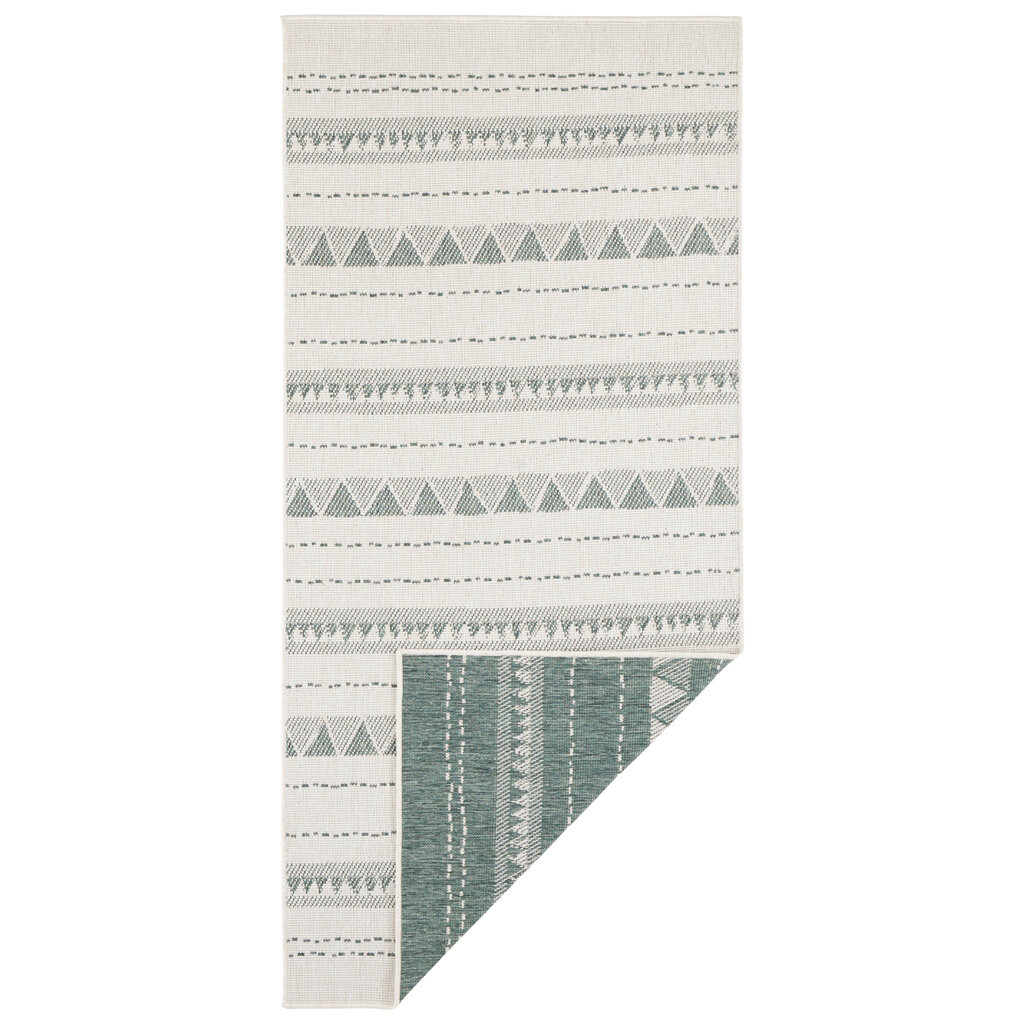 Kaksipuolinen matto NORTHRUGS Twin Supreme Green Cream, 80x250 cm hinta ja tiedot | Isot matot | hobbyhall.fi