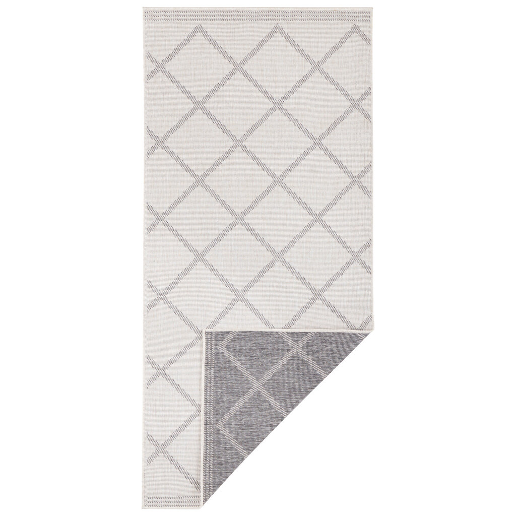 Kaksipuolinen matto NORTHRUGS Twin Supreme Grey Cream, 80x250 cm hinta ja tiedot | Isot matot | hobbyhall.fi