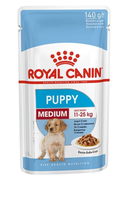 Royal Canin - Karma SHN medium puppy - koiranruoka. Koko : 10 x 140 g. hinta ja tiedot | Koiran märkäruoka | hobbyhall.fi