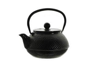 Valurautainen teekannu siivilällä, 0,8 L, musta hinta ja tiedot | Kahvipannut ja teekannut | hobbyhall.fi