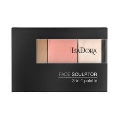 IsaDora Face Sculptor 3-in-1 - Kasvojen mallinnuspaletti, 12 g, 12 lämmin persikka. hinta ja tiedot | Meikkivoiteet ja puuterit | hobbyhall.fi