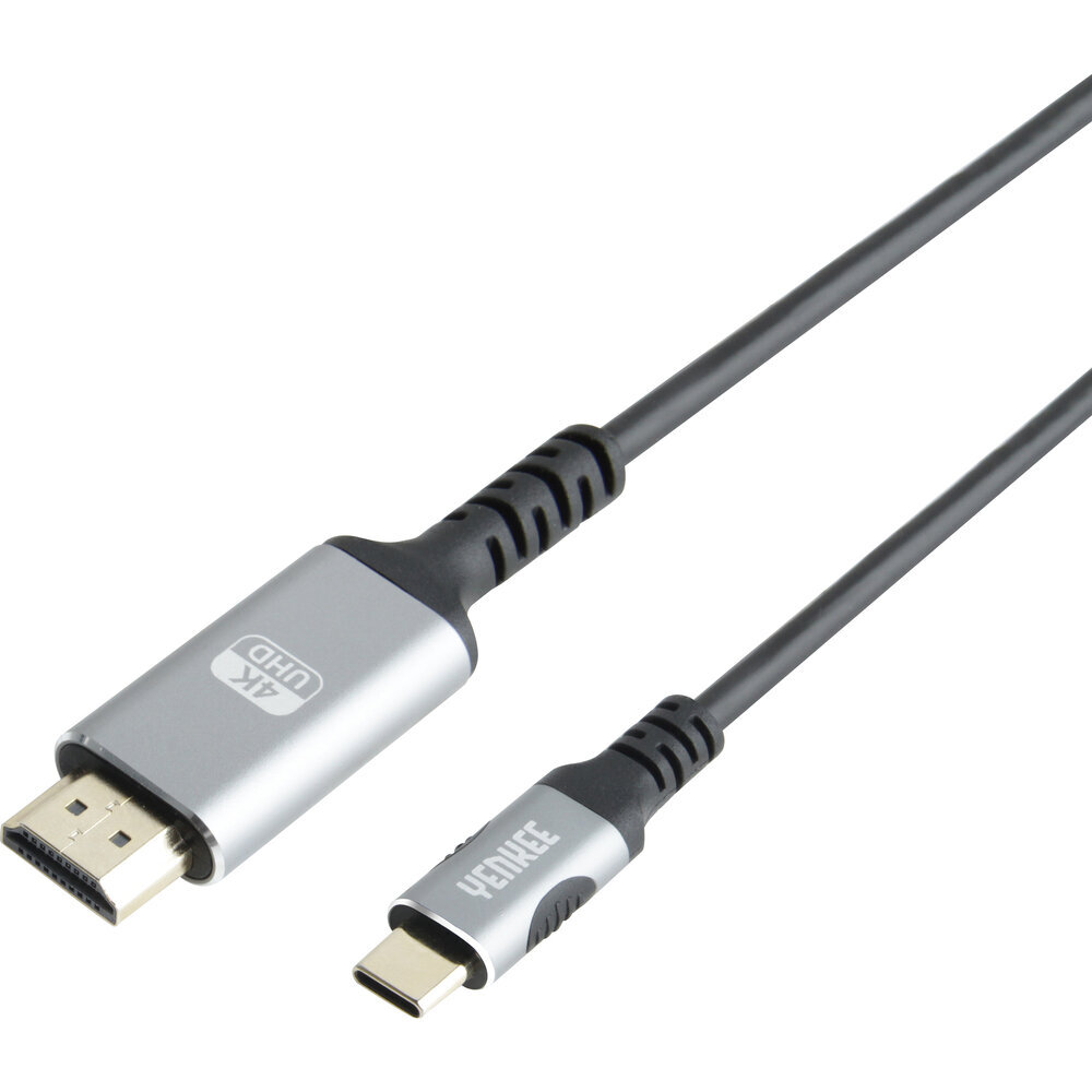 YENKEE, 3.1 (Gen 2) USB A - HDMI 4K/60Hz, 1.5m, alumiinikotelo, harmaa/musta hinta ja tiedot | Puhelinkaapelit | hobbyhall.fi