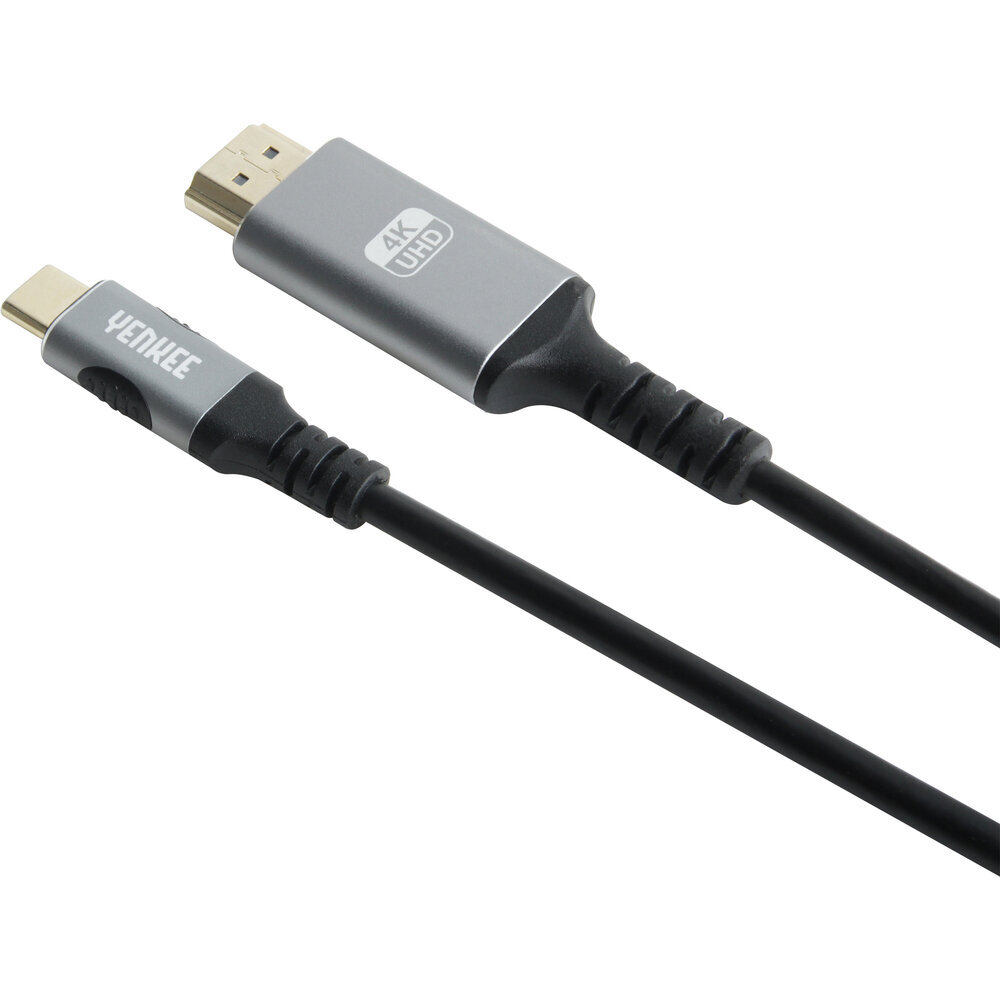 YENKEE, 3.1 (Gen 2) USB A - HDMI 4K/60Hz, 1.5m, alumiinikotelo, harmaa/musta hinta ja tiedot | Puhelinkaapelit | hobbyhall.fi