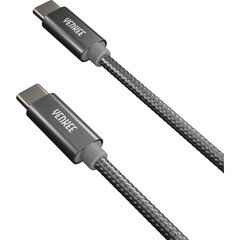 YENKEE - Punottu kaapeli, 2.0 USB C - USB C, 480 Mbps, 20V / 3A, 60W, 2m, alumiinikotelo, väriltään harmaa. hinta ja tiedot | Puhelinkaapelit | hobbyhall.fi