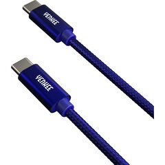 YENKEE - Punottu kaapeli , 2.0 USB C - USB C, 480 Mbps, 20V/3A, 60W, 1m, alumiinikotelo, väriltään violetti. hinta ja tiedot | Puhelinkaapelit | hobbyhall.fi