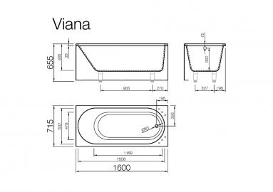 Kivikylpy Vispool Viana 160 hinta ja tiedot | Kylpyammeet | hobbyhall.fi