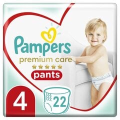 PAMPERS Premium Care Pants -housuvaipat, koko 4, 22-17 kg, 20 kpl hinta ja tiedot | Vaipat | hobbyhall.fi