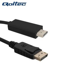 Qoltec 50440 HDMI uros 19M to DisplayPort v1.1 uros 1080p kaapeli 1m musta hinta ja tiedot | Kaapelit ja adapterit | hobbyhall.fi