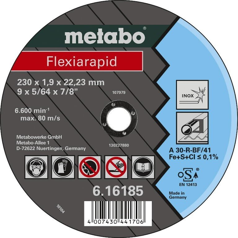 Metallinleikkausketju Metabo Flexiarapid Inox A46R hinta ja tiedot | Puutarhatyökalujen tarvikkeet | hobbyhall.fi