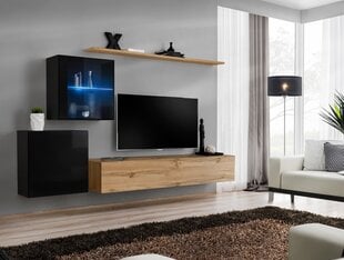 Switch VII -huonekalusetti, musta/tammi hinta ja tiedot | TV- ja mediakalusteet | hobbyhall.fi