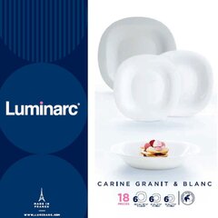 Luminarc Carine Harmaa Valkoinen ruokailutarjoilu, 18 kpl hinta ja tiedot | Luminarc Koti ja keittiö | hobbyhall.fi