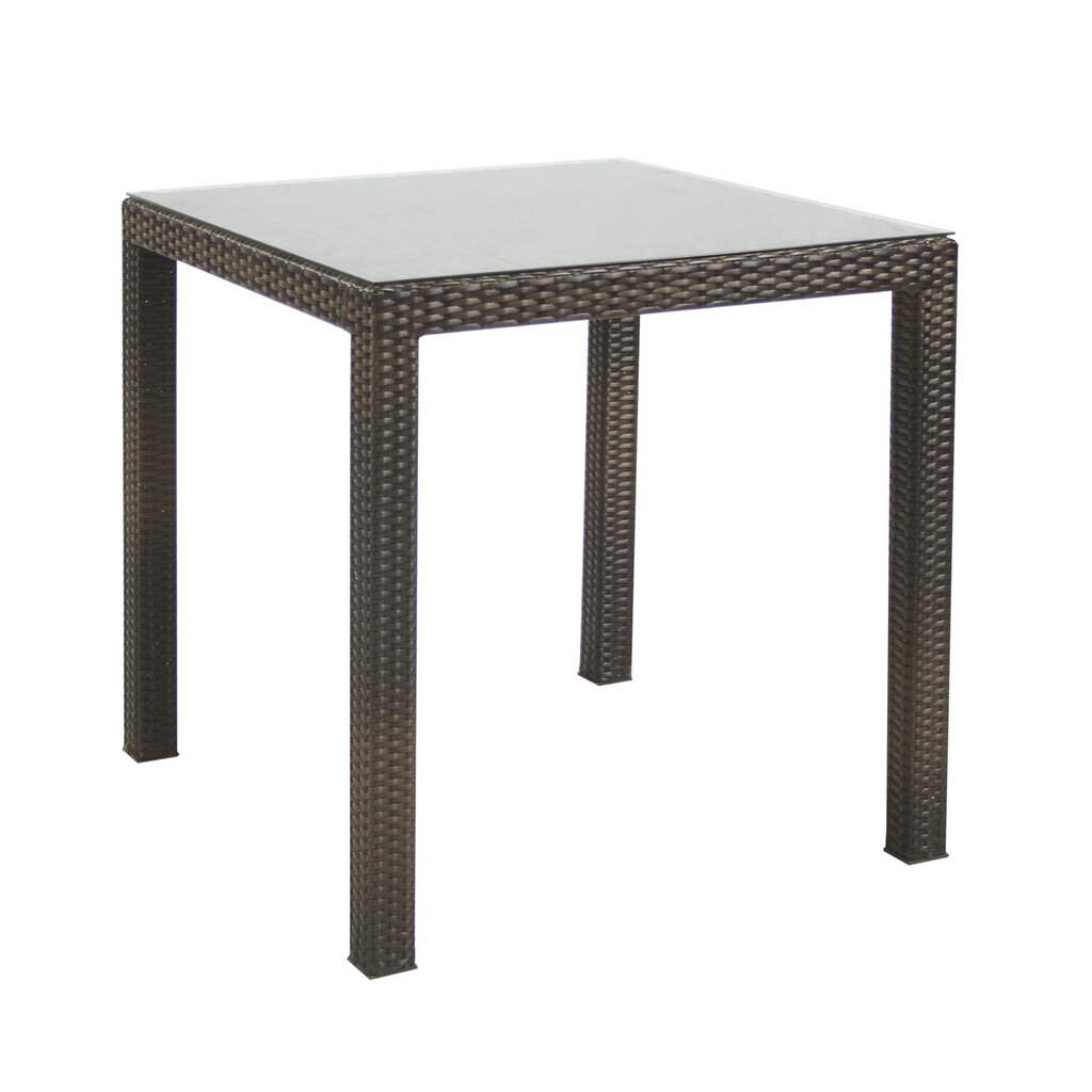 Puutarhapöytä Wicker 73x73 cm, tummanruskea hinta ja tiedot | Puutarhapöydät | hobbyhall.fi