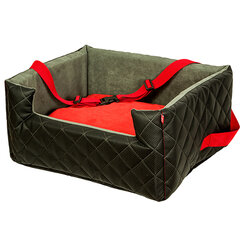 Lemmikin matkapesä Amibelle Lux, M, 47 x 40 x 25 cm, musta punaisella tyynyllä hinta ja tiedot | Koiran matkatarvikkeet | hobbyhall.fi