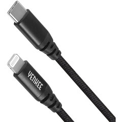 YENKEE - Punottu kaapeli, USB C - Lightning, MFi-sertifioitu, Power Delivery 3.0, 3A, 480 Mbps, 1m, alumiinikotelo, väriltään musta. hinta ja tiedot | Puhelinkaapelit | hobbyhall.fi