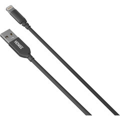 YENKEE - Punottu kaapeli, 2.0 USB A - Salama, MFi-sertifioitu, 480 Mbps, 5V / 2.4A, 10W, 1 m, alumiinikotelo, väritykseltään musta. hinta ja tiedot | Puhelinkaapelit | hobbyhall.fi