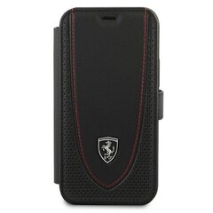 FEOGOFLBKP12SBK Ferrari Off Track rei'itetty nahkakotelo iPhonelle 12 mini 5.4, musta hinta ja tiedot | Puhelimen kuoret ja kotelot | hobbyhall.fi